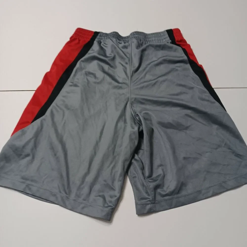 Nike Dri Fit Big Boy Extra Large Short Grey Red Stretch Elastic Waist Pull On XL